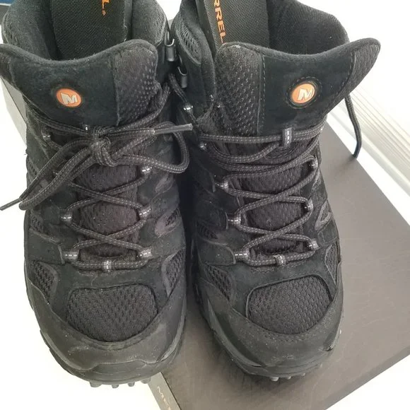 Merrell Men Black Night Moab Hiking Boots 7 - Picture 5 of 16